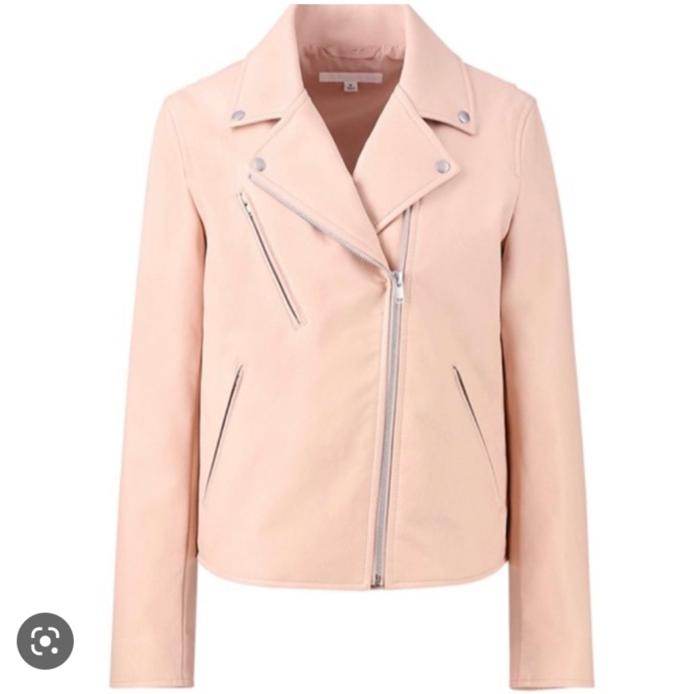 Uniqlo baby pink blush motor jacket zipper S
